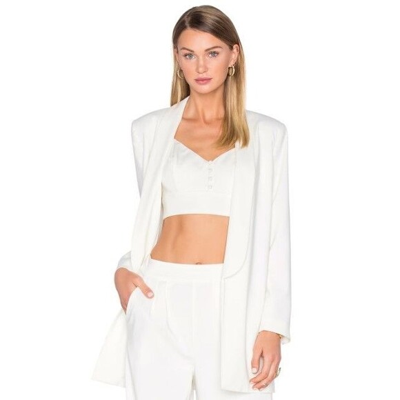 Revolve House of Harlow 1960 Chloe Boyfriend Jacket Long Blazer Lined Size S - Picture 1 of 8